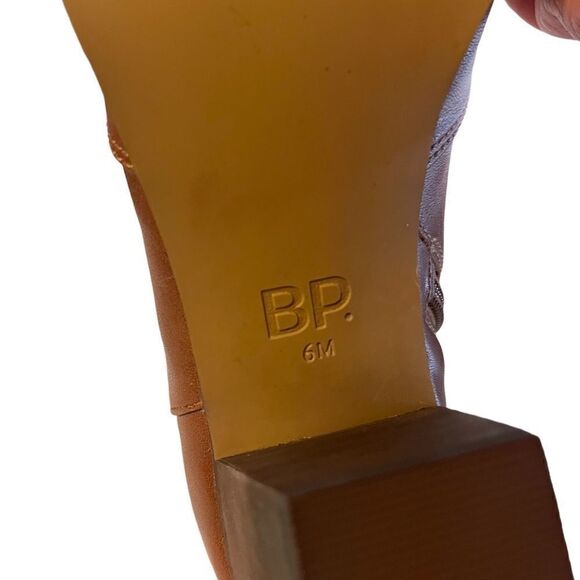 NWOT Bp Women's Boots Jett Cognac Brown Leather Ankle Boots Block size 6M - Picture 5 of 9